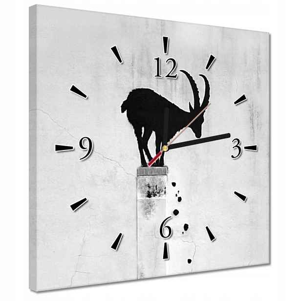 Hodiny 30x30 Kozica Banksy Gazela horská Bez soukromí Mural