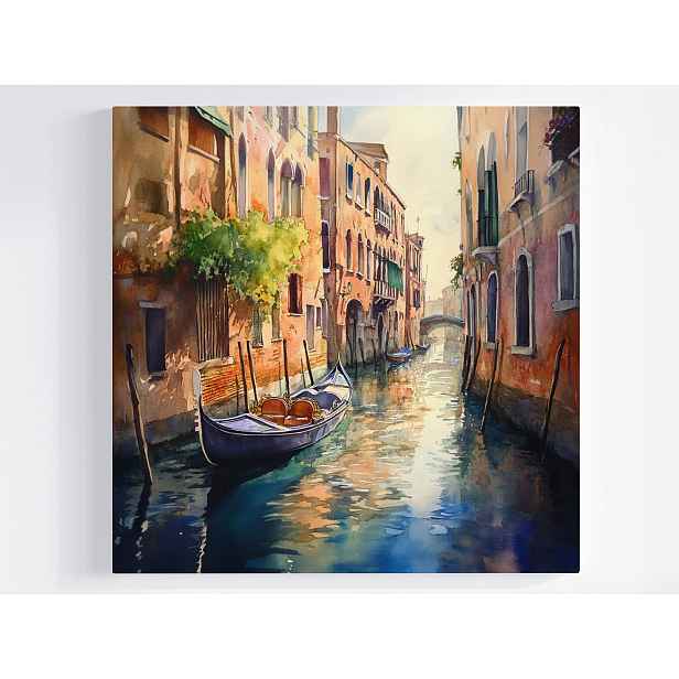 Obraz Na Plátně Canvas Benátky Gondola Kanál Itálie Voda Krajina 50x50