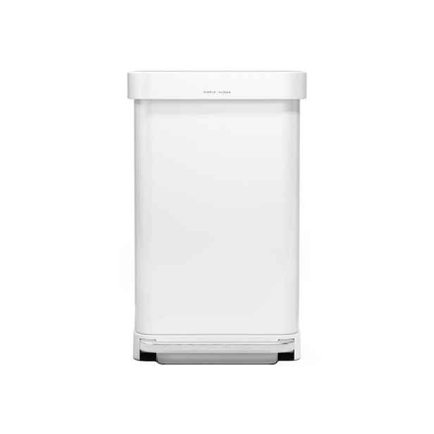 Šlapací odpadkový koš, obdélníkový, 45 L, Bílý - simplehuman