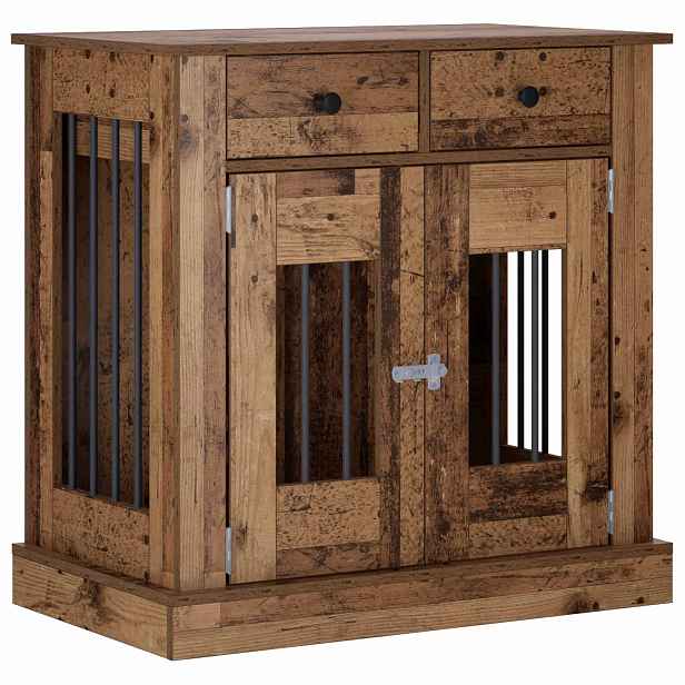 vidaXL Nábytek pro psí kotec Staré dřevo 80 x 47,5 x 80 cm