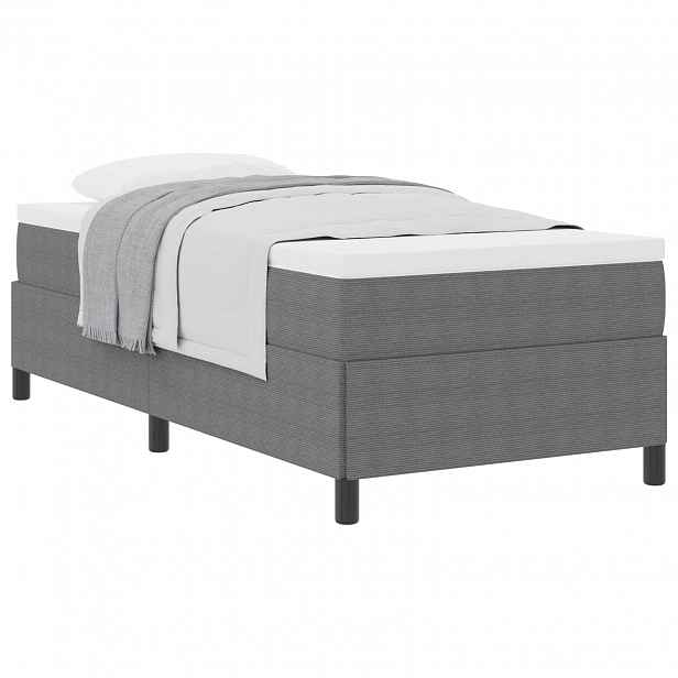 vidaXL Postel s boxspringem Světle šedá 90 x 190 cm Žebrovaná látka