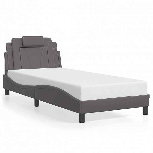 vidaXL Rám postele Viana bez matrace šedý 80 x 200 cm umělá kůže