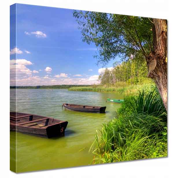 Obraz 90x90 Jezero Lodě Krajina