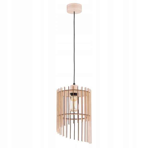 Závěsná dřevěná skandinávská lampa E27 Solana Alfa 15W 90 cm
