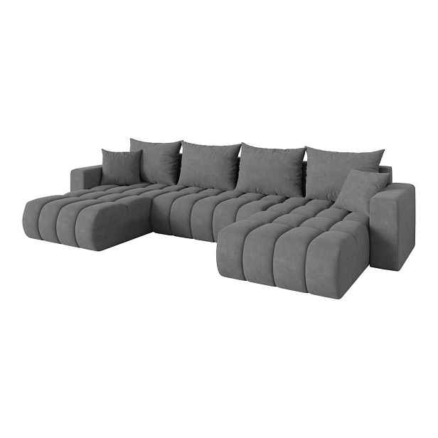 ALTDECOR SEDACÍ SOUPRAVA DO U s funkcí spaní a úložným prostorem MILA-U-v1 378x194x86 šedá velur