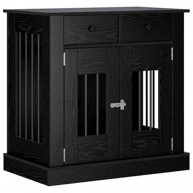 vidaXL Nábytek pro psí kotec Černý dub 80 x 47,5 x 80 cm