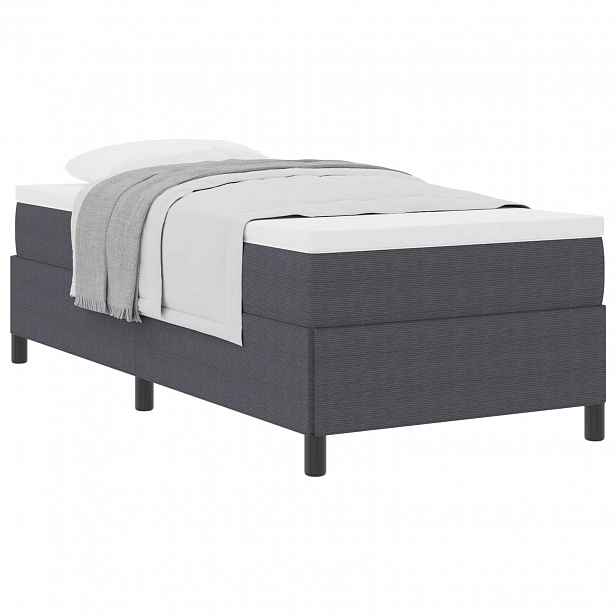 vidaXL Postel s boxspringem Tmavě šedá 90 x 190 cm Žebrovaná látka