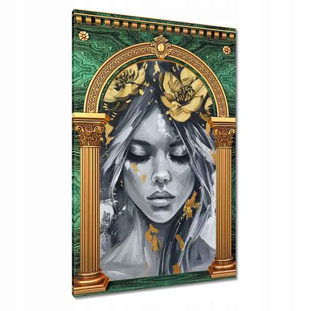 Obrazy 60x90 Žena Abstrakce Zlatá Květina