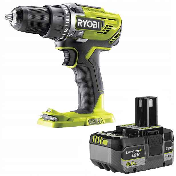 Aku Vrtačka One+ 2 Rychlosti 18V R18DD3-0 Ryobi 5Ah