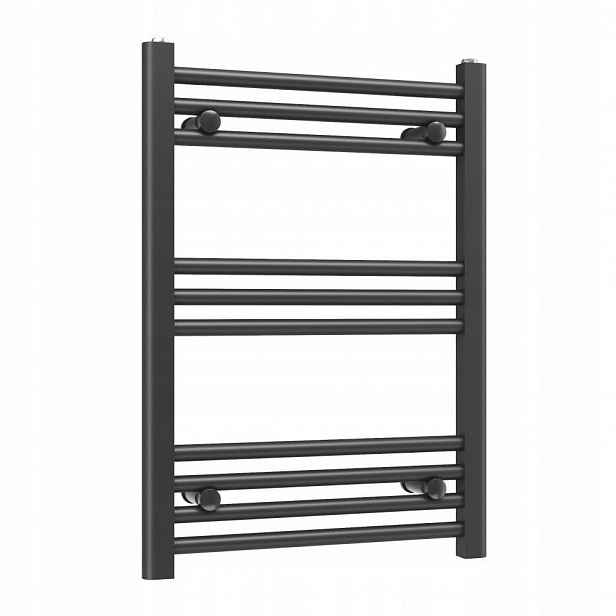 Ohřívač Basic 50x70 cm černý koupelnový žebříkový radiátor Gamma