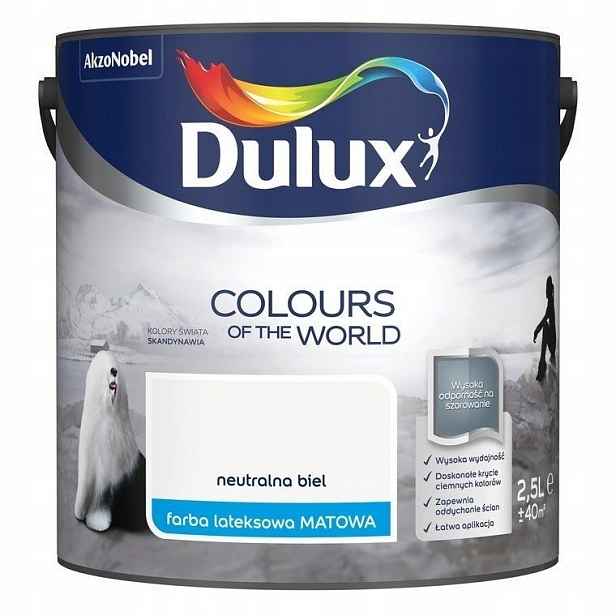 Dulux Barvy světa barva na stěnu Neutrální bílá matná 2,5L