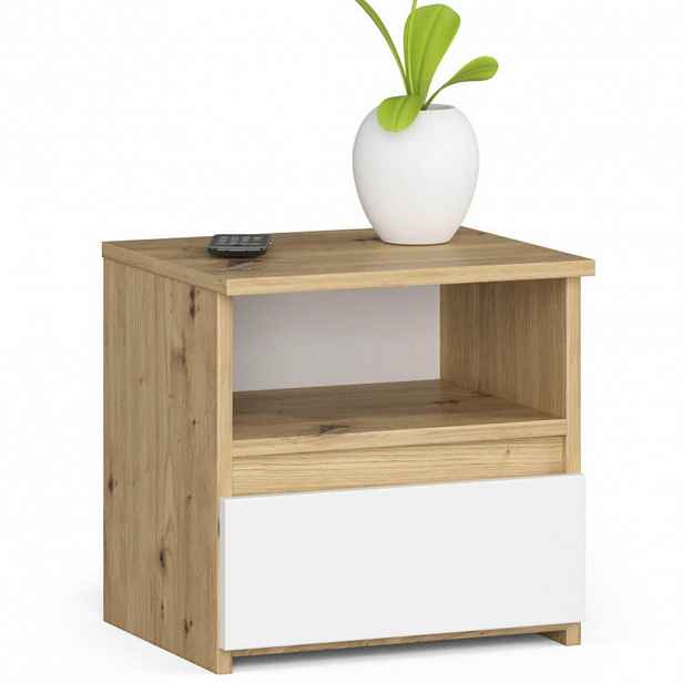 RAUMHIRSCH FURNITURE NOČNÍ STOLEK Dub Artisan, bílá 40/40/35