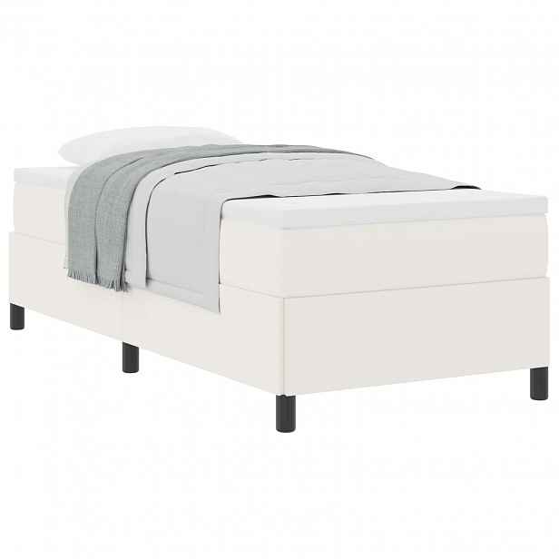 vidaXL Postel s boxspringem Krémová 90 x 190 cm Žebrovaná látka
