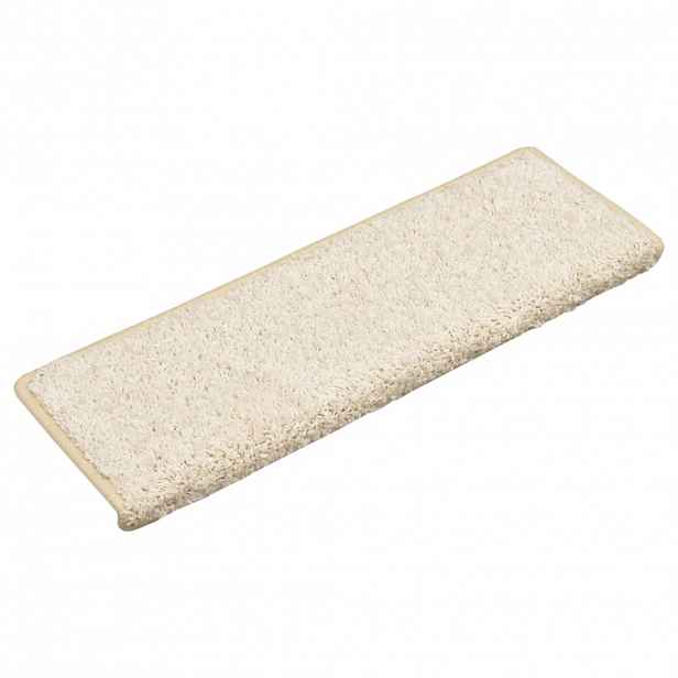 vidaXL Schodové rohože 15 ks 65 x 21 x 4 cm bílé s obdélníkovým okrajem
