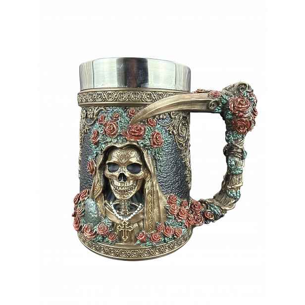 Pivní Sklenice na pivo a víno Santa Muerte Flores Smrt Veronese WU78473A4