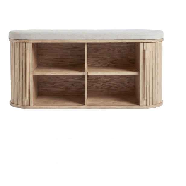Polstrovaná lavice v přírodní barvě Meta – Unique Furniture