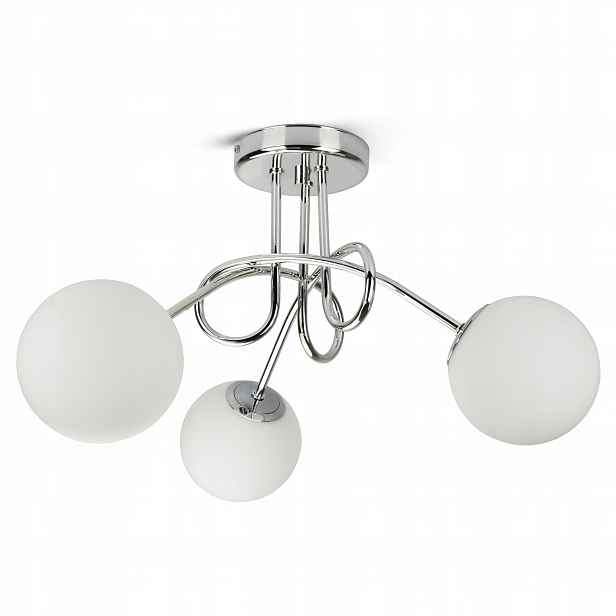 Stropní Svítidlo Lustr Stropní Svítidlo Chrom Skleněné Bílé Kule Glass PE3 Led G9