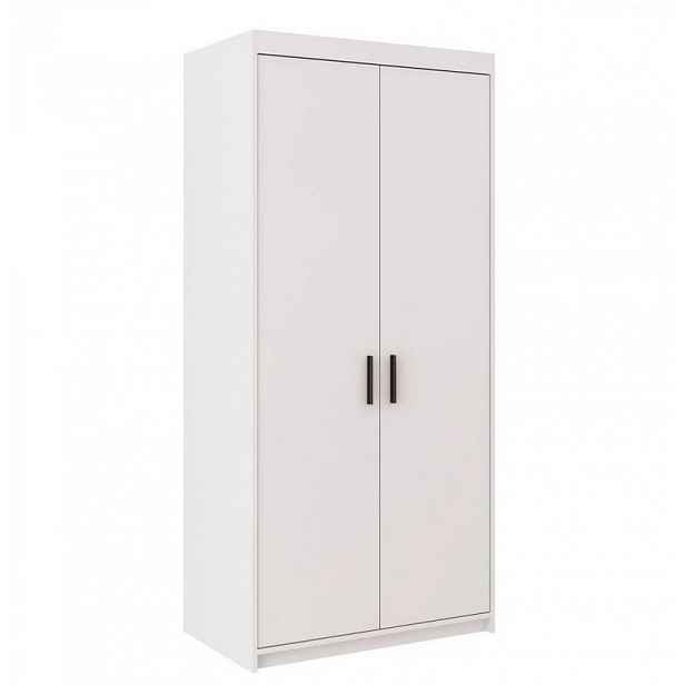 Úzká šatní skříň 90 cm ARCATA - bílá