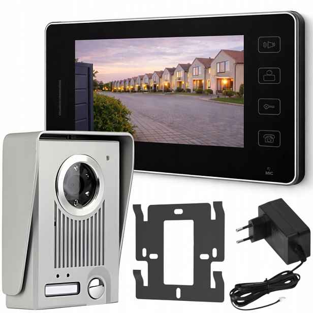 Verk 27801 Videointerkom s LCD monitorem pro branku a bránu 220 V, černý