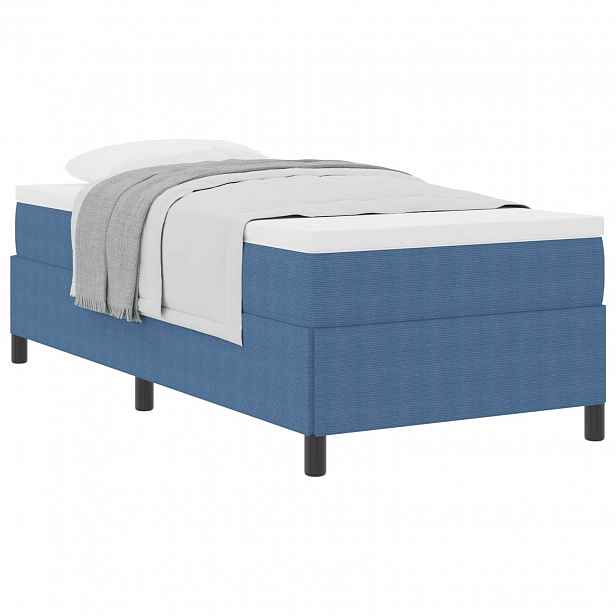 vidaXL Postel s boxspringem Modrá 90 x 190 cm Žebrovaná látka
