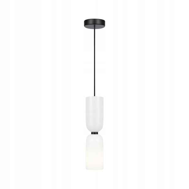 Závěsná lampa černá, skleněné stínítko bílé, 1xE14 40W, Maytoni