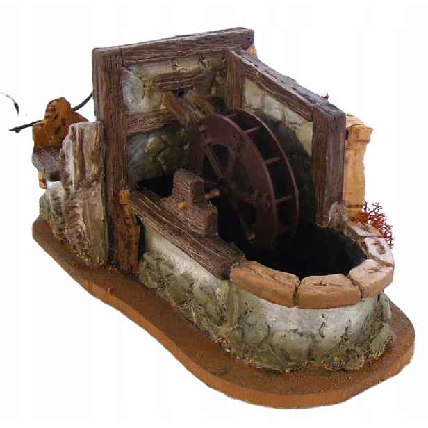 Vodní kolo/mlýn s vodní pumpou 14 cm, výška 220 V