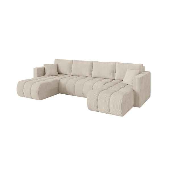 ALTDECOR SEDACÍ SOUPRAVA DO U s funkcí spaní a úložným prostorem GARD-U 300x146x85 béžová manšestr