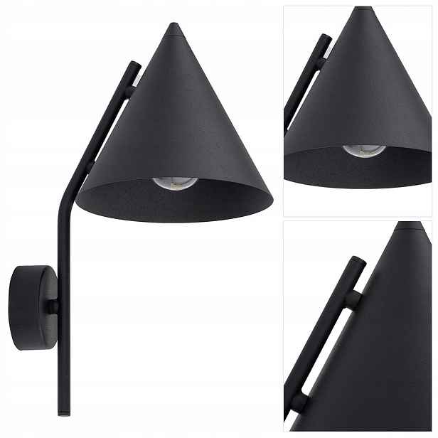 Černá nástěnná lampa Cono s elegantním akcentem v předsíni, moderní Tk Lighting