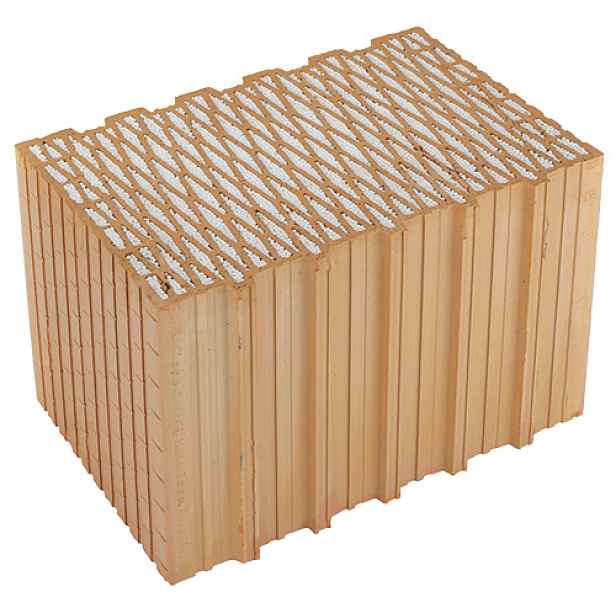 Cihla broušená HELUZ FAMILY 38 2in1 P10 s tepelnou izolací 247×380×249 mm