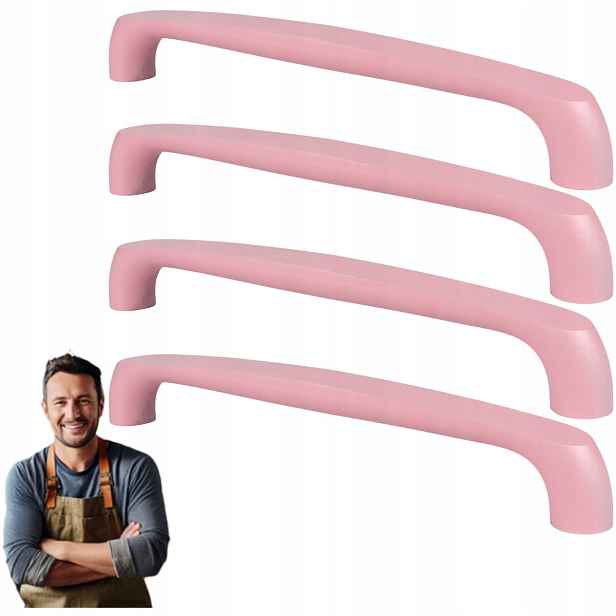 Nábytková Úchytka Dřevěný do skříňky Zásuvky Pastelo 160 mm Růžový 4ks