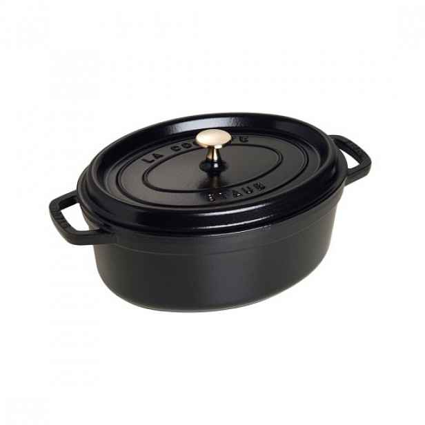 Oválný hrnec "Cocotte" z litiny, 27 cm/3,2 l, <<Black>> - Staub