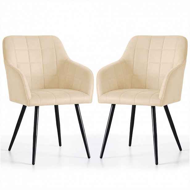 RAUMHIRSCH FURNITURE ČALOUNĚNÉ ŽIDLE, sada 2 ks, kovové nohy, béžová, černá 54/82/58