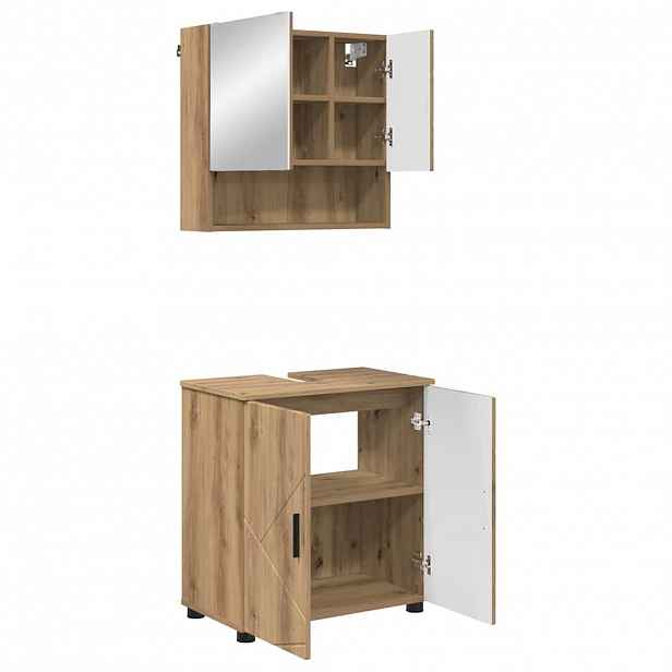 vidaXL Sada koupelnového nábytku 2 ks Artisanový dub 61 x 35 x 64 cm