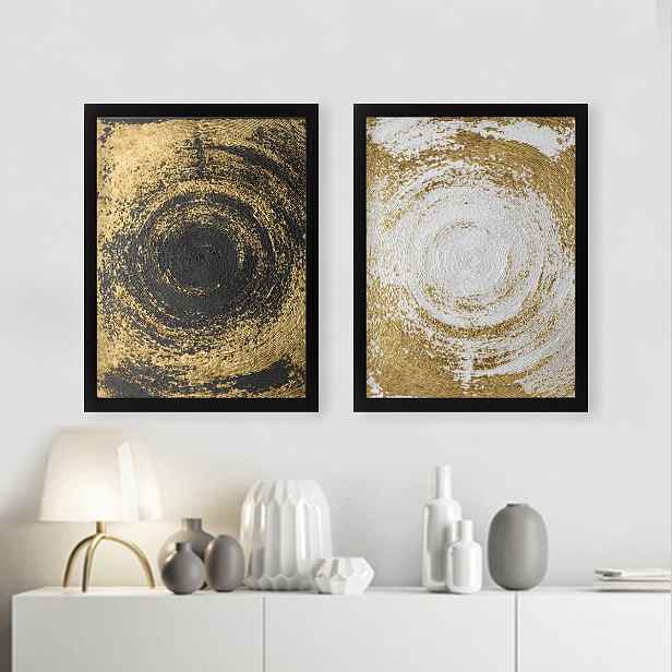 Wallity Sada obrazů Lulu 2 ks 34x44 cm bílá/černá