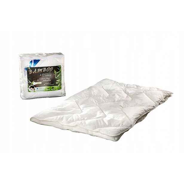 Antialergická přikrývka Bamboo 200x220, 1,65 kg, bílá s bambusovým vláknem