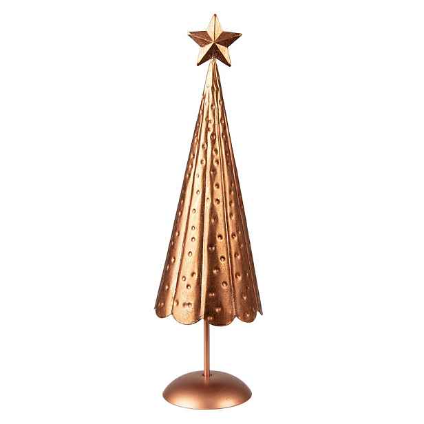Měděný antik kovový vánoční stromek - Ø 11*38 cm Clayre & Eef