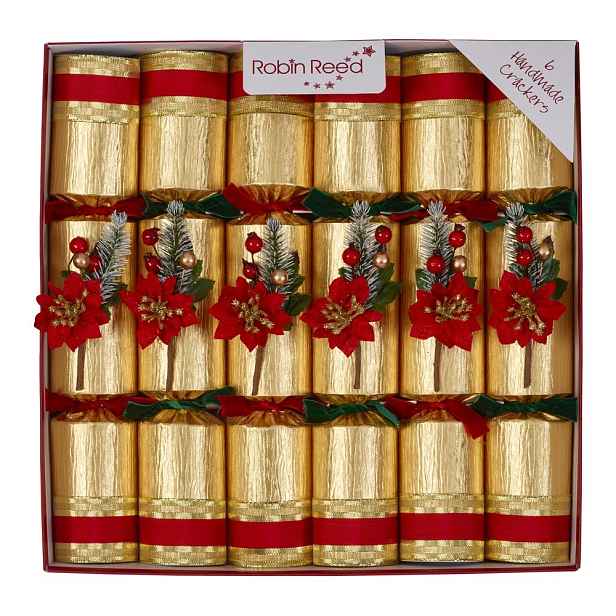 Vánoční crackery v sadě 6 ks Poinsettia – Robin Reed