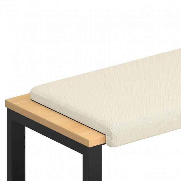 vidaXL Polštář na lavici Texturovaný samet Krémová Hloubka 35 cm