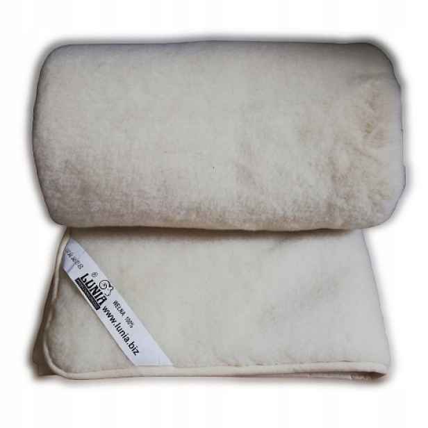 Vlněná deka 100% Merino Vlna Teplá deka na zimu 155/200 Bílá