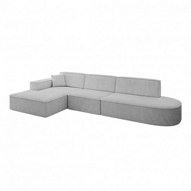 ALTDECOR ROHOVÁ SEDACÍ SOUPRAVA s otomanem vlevo IREA-L2-v4 – 327 × 165 × 77 cm šedá