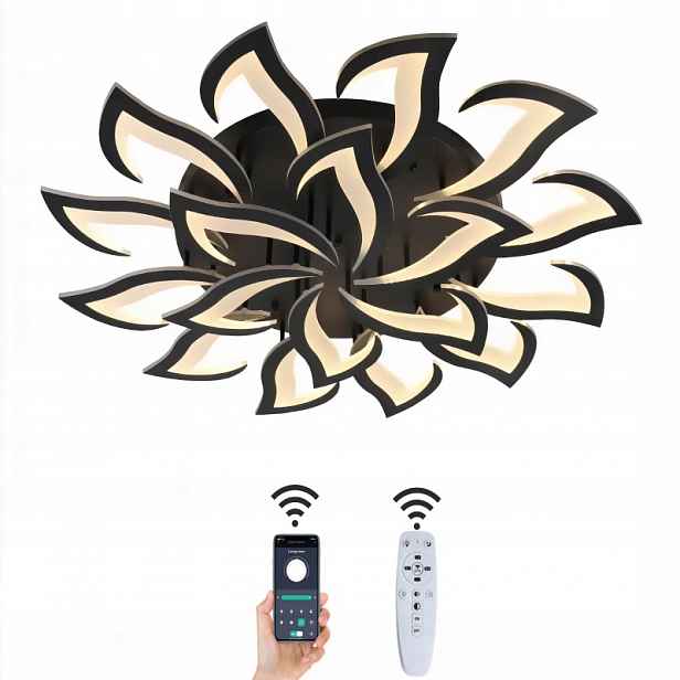 Velká Stropní Svítidlo Květ 18 Lotosu 110 CM Led Lustr S Dálkovým Ovládáním App