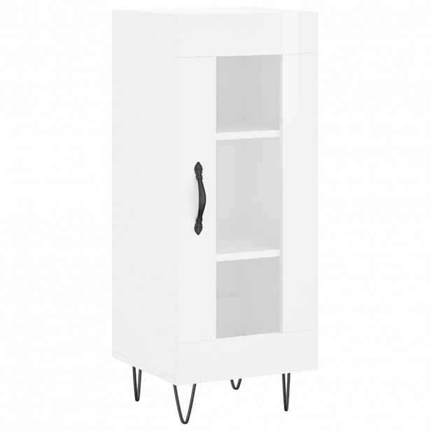 vidaXL Příborník bílý s vysokým leskem 34,5x34x90 cm kompozitní dřevo