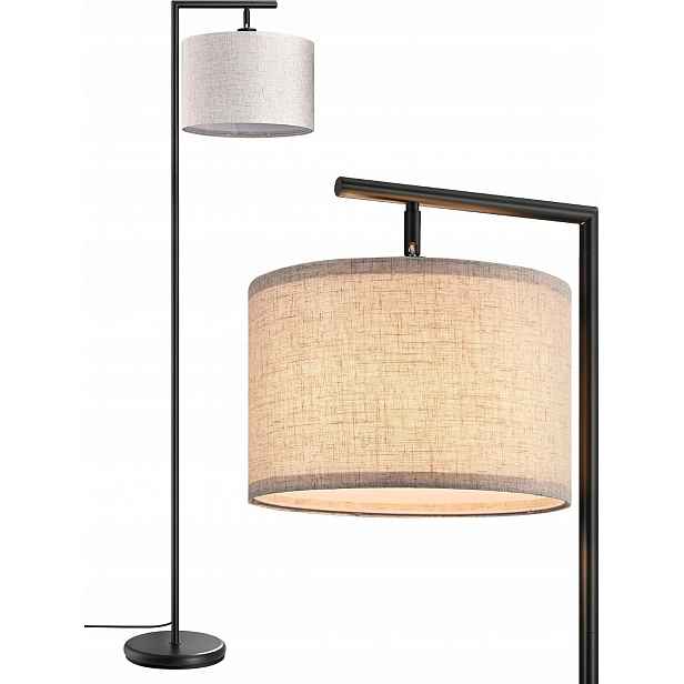 Lněná Oblouková Stojací Lampa E27 160 CM, Černá, Nastavitelná