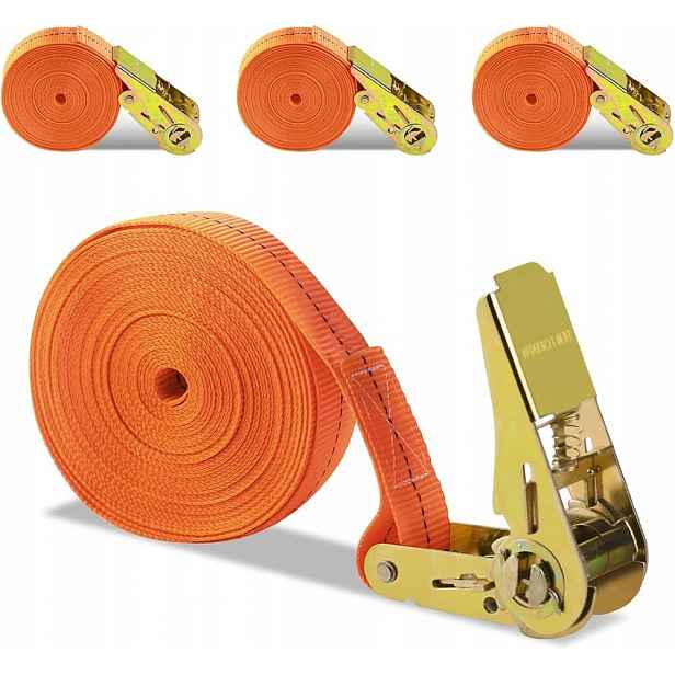 Wopplxy 4 kusy upevňovacích pásů 8 m 25 mm 800 kg pro kempingové zavazadlo