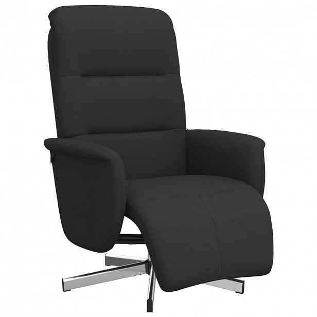 vidaXL Polohovací křeslo s podnožkou černé textil