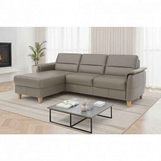 Sit & More ROHOVÁ SEDAČKA, textil, kůže, šedá