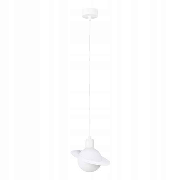 Sollux Dětská závěsná lampa planeta saturn bílá, moderní do pokoje
