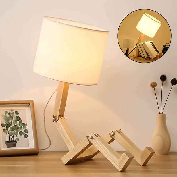 Dřevěná stolní lampa Ludzik E27 s Led žárovkou 7 W