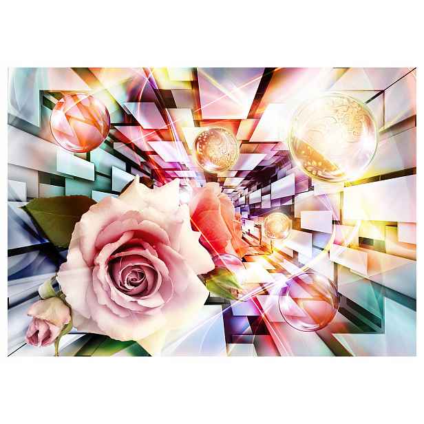 Fototapeta Růže a abstrakce geometrie pastelové pozadí 200x140 lepidlo