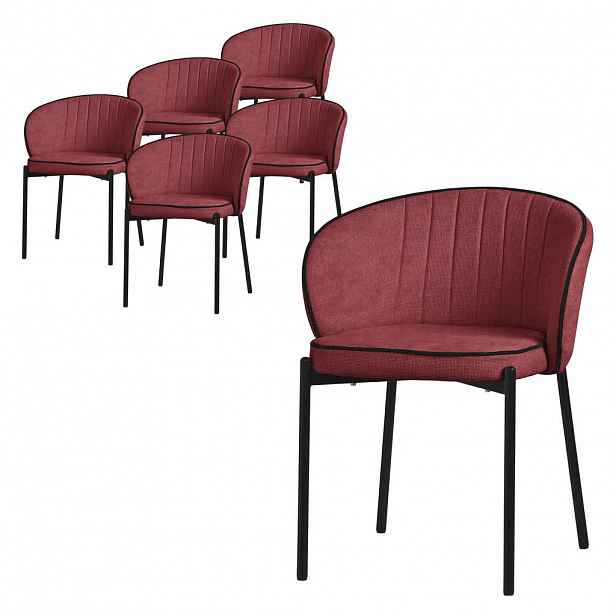 ML-DESIGN JÍDELNÍ ŽIDLE, sada 6 ks, červená